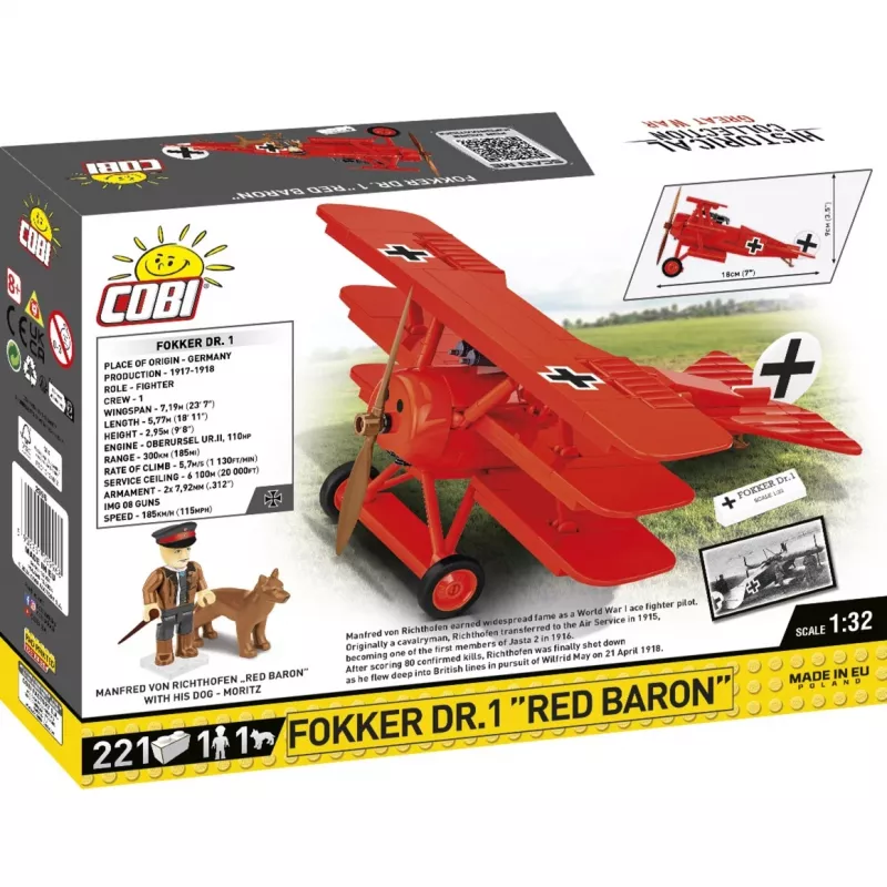 Klocki Fokker DR.1 Red Baron 221 klocków