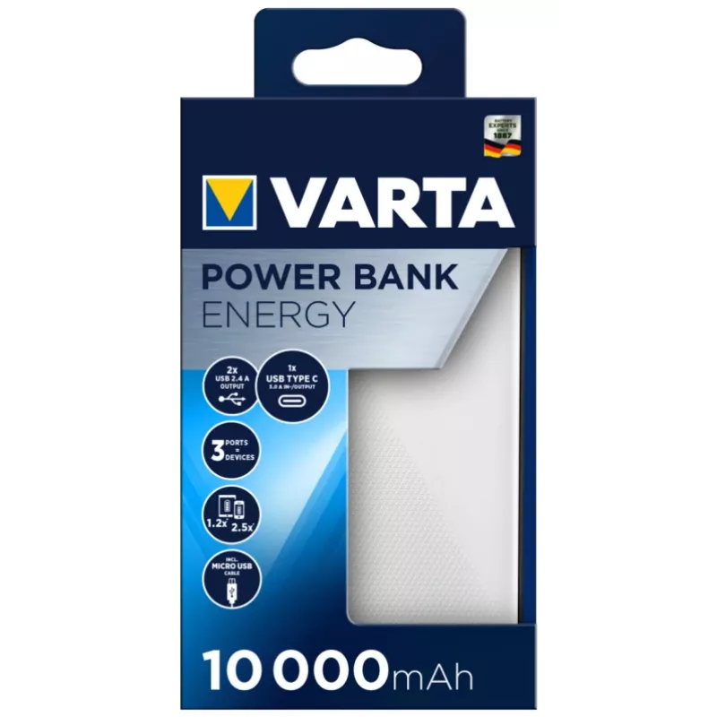 Przenośna ładowarka Varta Energy 10000, 10000 mAh