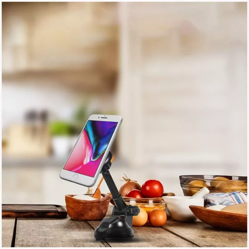 Uchwyt na telefon Tellur MUM Magnetyczny z przyssawką Regulowany Czarny — magnetyczny regulowany uchwyt do smartfona