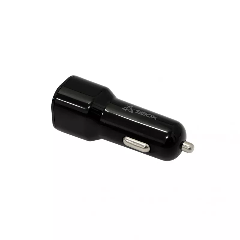 Ładowarka samochodowa SBOX CC-038 38W Czarna — dwuportowy zasilacz USB do pojazdu