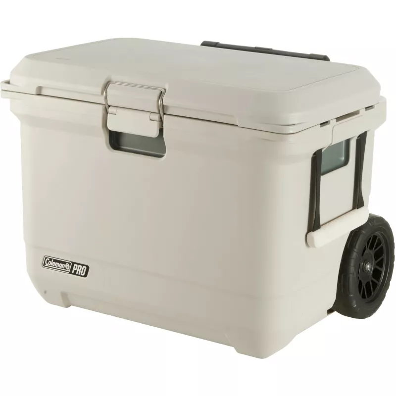Coleman Pro 55QT Walizkowa lodówka na kółkach biała 52L 120h
