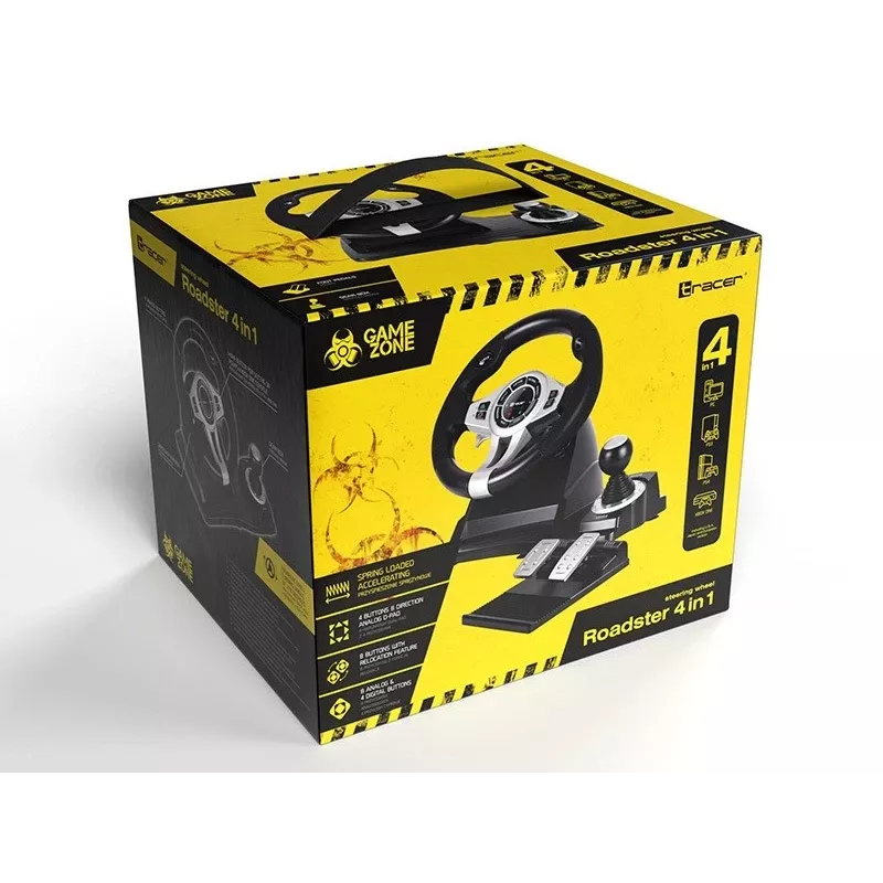 Kontroler Tracer TRAJOY46524 Czarna Kierownica + Pedały PlayStation 4, PlayStation 3