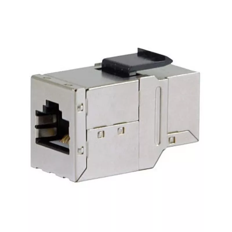 Ekranowany łącznik keystone Cat6 inline, komplet 8 szt., EQUIP — Płaska konstrukcja, RJ-45, 17×35,5×24,4 mm, srebrny