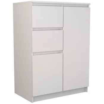 Komoda top e shop 2D2S BIEL — 2 szuflady, biała, 700×400×970 mm, płyta wiórowa