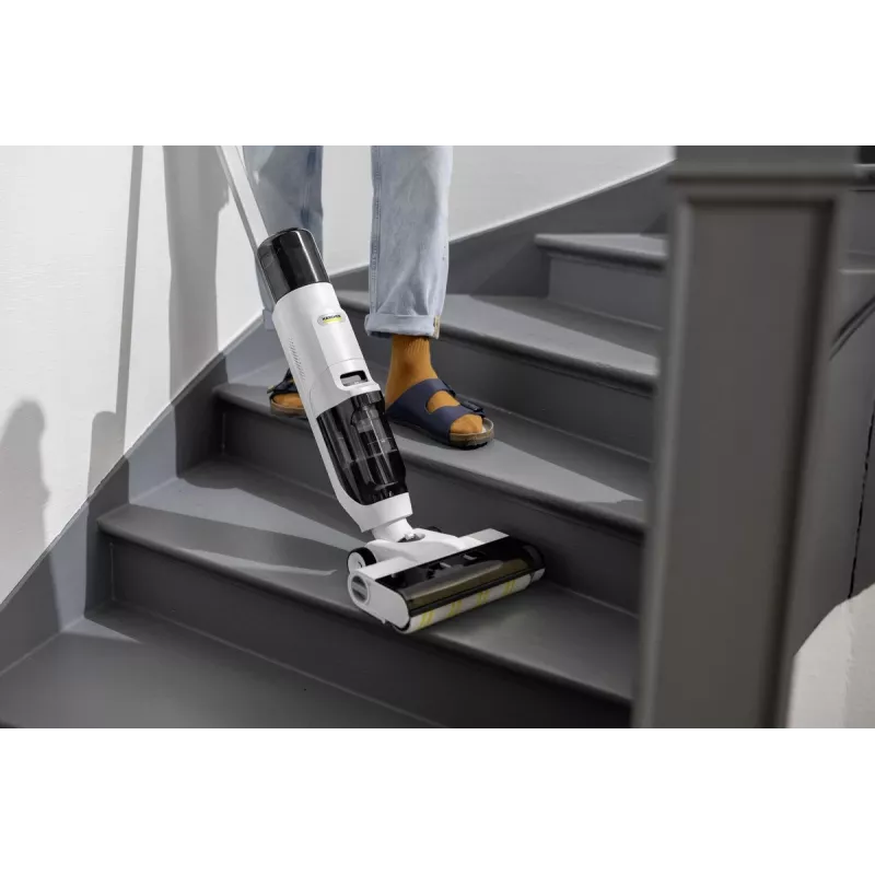 Odkurzacz mopujący Karcher FCV2 Natural N 1.056-101.0 — bateria 21,6 V, czas pracy 25 min, 160 W, na sucho i mokro, bezworkowy, wyświetlacz LED