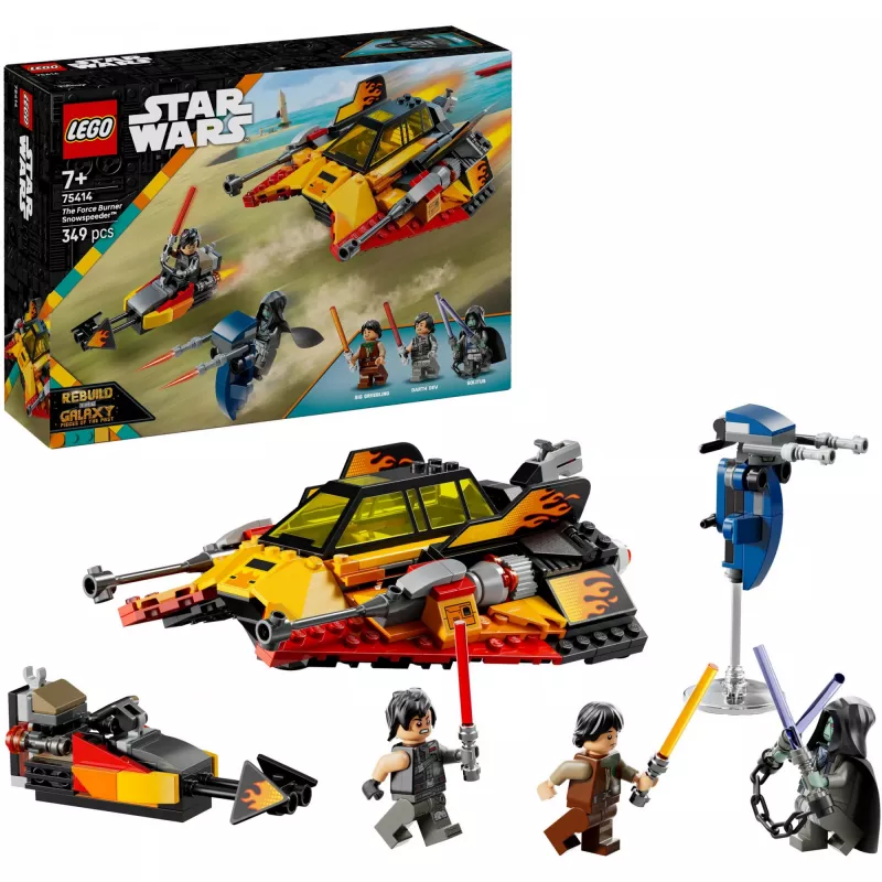 LEGO Star Wars Flame Speeder 75414 zestaw pojazdu śnieżnego — 349 elementów, 3 minifigurki, wiek 7+