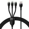 Kabel USB Baseus SUP0003351 1.2m USB A USB C/Micro USB-A/Lightning Czarny