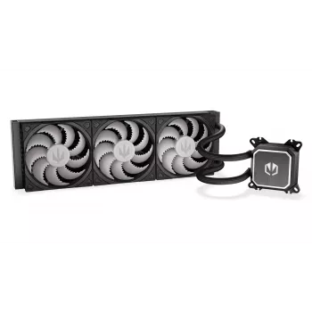 Chłodzenie cieczą AiO ENDORFY Navis F360 ARGB Czarny — chłodnica 360 mm, 3 wentylatory 120×25 mm, 250–1800 RPM, pompa 1600–2600 RPM, obsługa LGA 1700/AM5/AM4
