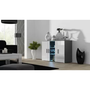 Cama Komoda 120 cm SOHO S7 szary/biały połysk