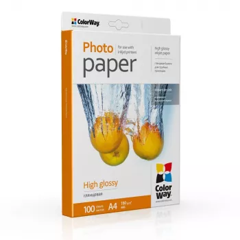ColorWay Photo Paper, 100 arkuszy | 180 g/m² | A4 | High Glossy