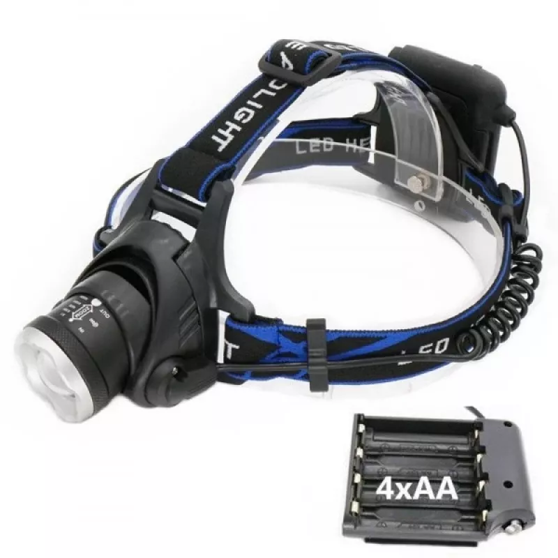 Latarka czołowa ESPERANZA EOT005 — LED Cree T6, 3W, 600 lm, AA x2, obudowa aluminiowa, wodoodporna, wstrząsoodporna, regulowany pasek na głowę