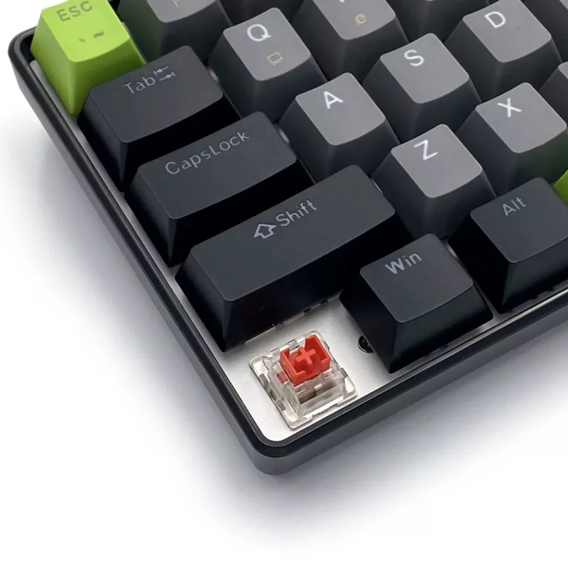 Klawiatura mechaniczna MEDIA-TECH MT1260 czerwony Core MX60, układ 60%, przełączniki CHERRY MX czerwony, podświetlenie RGB, USB, zielona