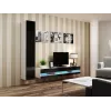 Stojak pod telewizor Cama Meble VIGO NEW 30/180/40, biały blat, czarna błyszcząca rama, 1800×400×300 mm