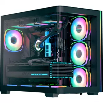 Obudowa komputerowa Tower AEROCOOL P500C EVO-G-BK-v1 z 2 panelami ze szkła hartowanego, czarna