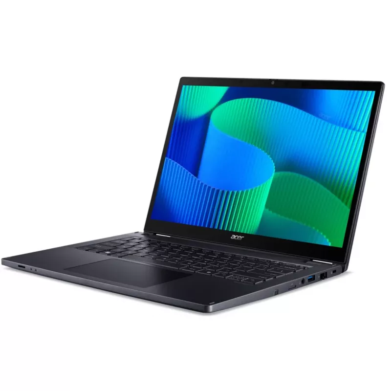 Laptop hybrydowy (2 w 1) Acer TravelMate TMP414RN-54-TCO-74CP — 14 cali WUXGA dotyk, Intel Core Ultra 7 155U, 16 GB DDR5, 512 GB SSD, 4G, Windows 11 Pro, niebieski