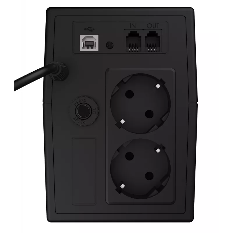 Zasilacz awaryjny UPS Green Cell UPS02 0,8 kVA (480 W) Line-Interactive, LCD, 2x gniazda typu F, USB-B, RJ-45, RJ-11