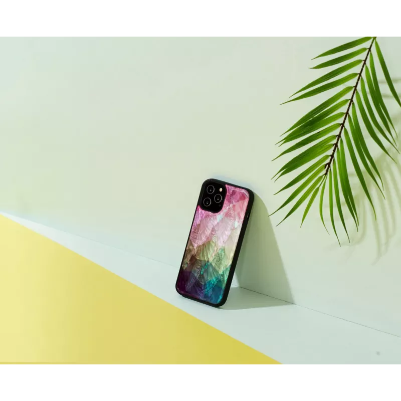 Etui ochronne iKins do Apple iPhone 12 / 12 Pro — wzór wodny kwiat, czarny