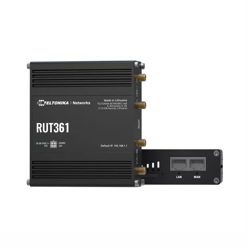 Router przemysłowy 4G LTE Teltonika RUT361 Cat 6 LTE, WiFi 4, 2x RJ45 100 Mb/s, IP30