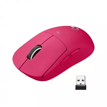Logitech PRO X SUPERLIGHT bezprzewodowa mysz magenta (910-005957)