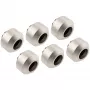 Zestaw złączek do twardych rurek OPTIMUS OP-FIT-HARD-12MM-NICKEL-6PACK — 12 mm, 6 sztuk z narzędziem instalacyjnym, nikiel satynowy
