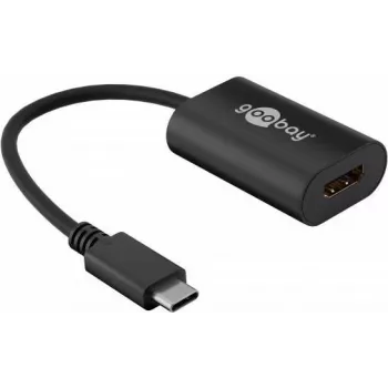 Wentronic goobay - Zewnętrzny adapter wideo - USB-C - HDMI - Czarny (38532)
