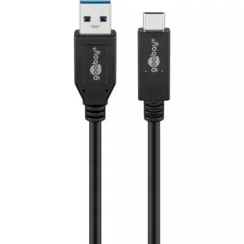 Wentronic goobay - Kabel USB - USB-C (M) do USB Type A (M) - USB 3.1 Gen 2 3 A - 50cm - Okrągły - Czarny (41073)