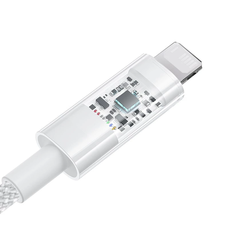 Baseus Gem USB do IP 2.4A szybki kabel do ładowania 2 m Biały
