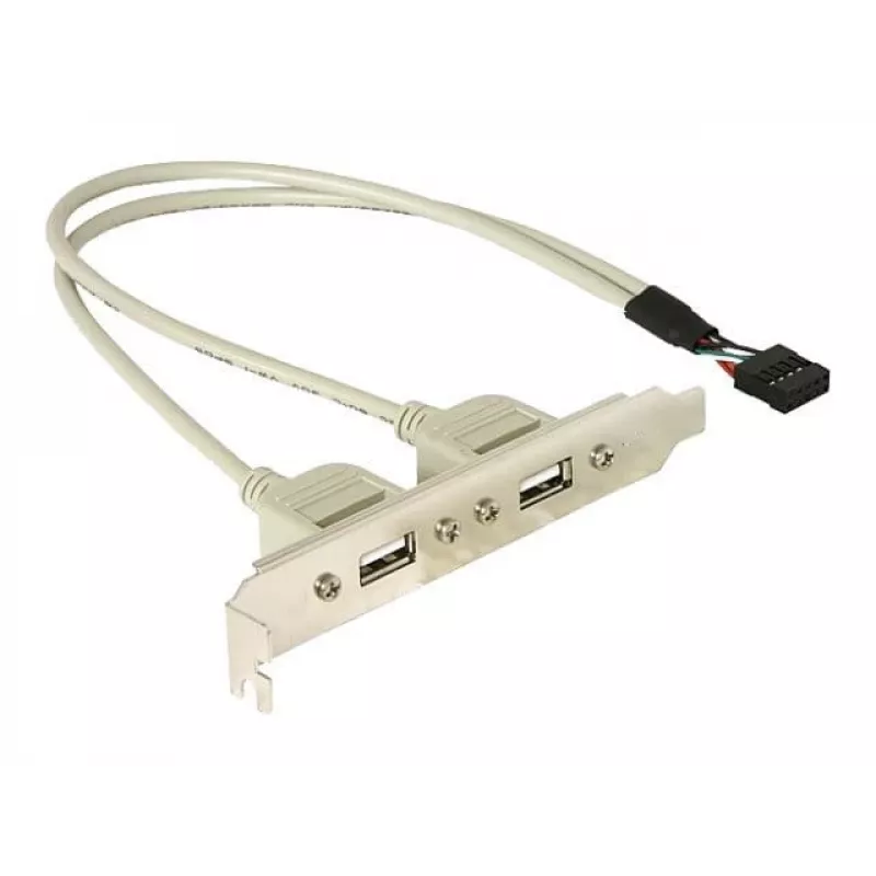 Wspornik szczelinowy 1x wewnętrzny USB 5pin na 2x zewnętrzny USB2.0 DeLOCK 71000