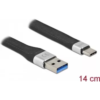 Płaski kabel taśmowy FPC DeLOCK USB 3.2 Gen 1 Type-A – Type-C 14 cm