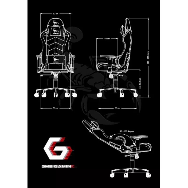 Fotel gamingowy PC Gembird GC-SCORPION-02X