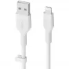 Kabel Belkin Cbl Scicone USB-A LTG 2M blc Biały USB A USB C Lightning