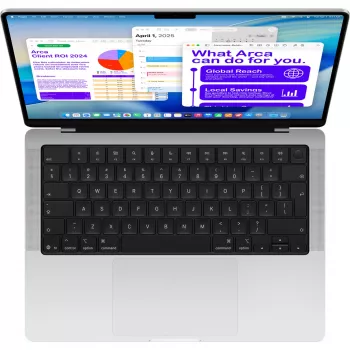 Apple MacBook Pro Srebrny MDE44D/A - 35,6 cm (14 inch), M5 10-rdzeniowy Chip, 10-rdzeniowy GPU, 16 GB RAM, 512 GB SSD/bez zasilacza