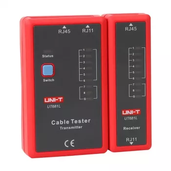 Tester okablowania sieciowego Unit UT681L do złączy RJ45 i RJ11, sprawdzanie ciągłości i połączeń