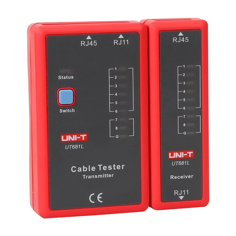 Tester okablowania sieciowego Unit UT681L do złączy RJ45 i RJ11, sprawdzanie ciągłości i połączeń