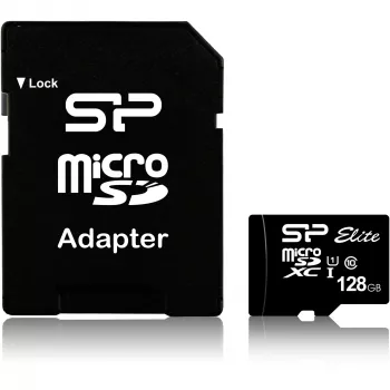 Karta microSDXC Silicon Power 128 GB UHS‑I (klasa 10, U1), 85 MB/s, czarna, z adapterem SD