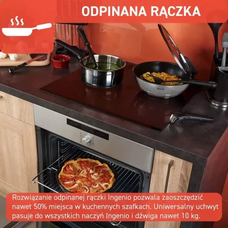 Zestaw patelni Tefal Ingenio Emotion L897S574, indukcja, odłączany uchwyt, 16/20/22/28 cm