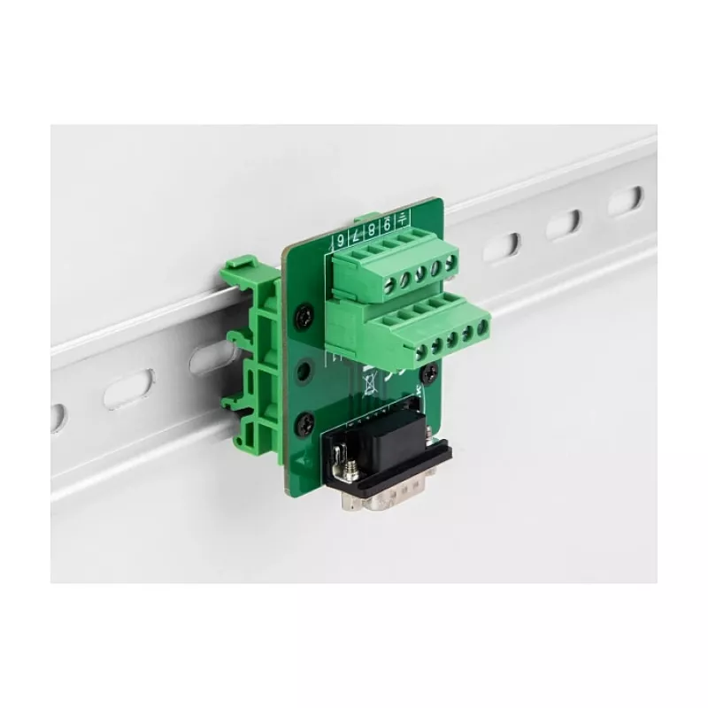 DeLOCK D-Sub 9 pin żeński do listwy zaciskowej do szyny DIN 51 mm 58 mm 30 mm