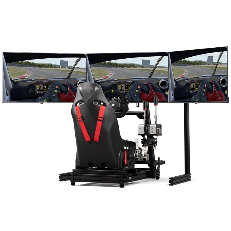 Next Level Racing Elite wolnostojący stojak na trzy monitory, 21–43 cale, czarny