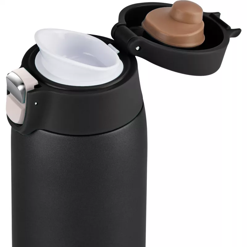 Kubek termiczny EMSA N2151700 0,4 l, czarny mat, pokrywka z klapką