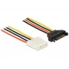 Wewnętrzny kabel zasilający DeLOCK 60136 0,2 m SATA 15-pin na Molex 4-pin