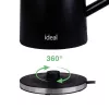 Czajnik IDEAL 1,7 l, korpus stalowy, moc 1500 W, czarny