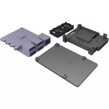 JOY-IT RPI CASE ALU07F - Obudowa do Raspberry Pi 4, Alu, Wentylator, czarna (RB-ALUCASEP4+07FAN)