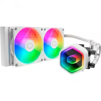 Chłodzenie cieczą CPU Cooler Master MasterLiquid 240 Core II Biały — 240 mm, 2x 120 mm wentylatory (650–1750 RPM), łożysko ślizgowe