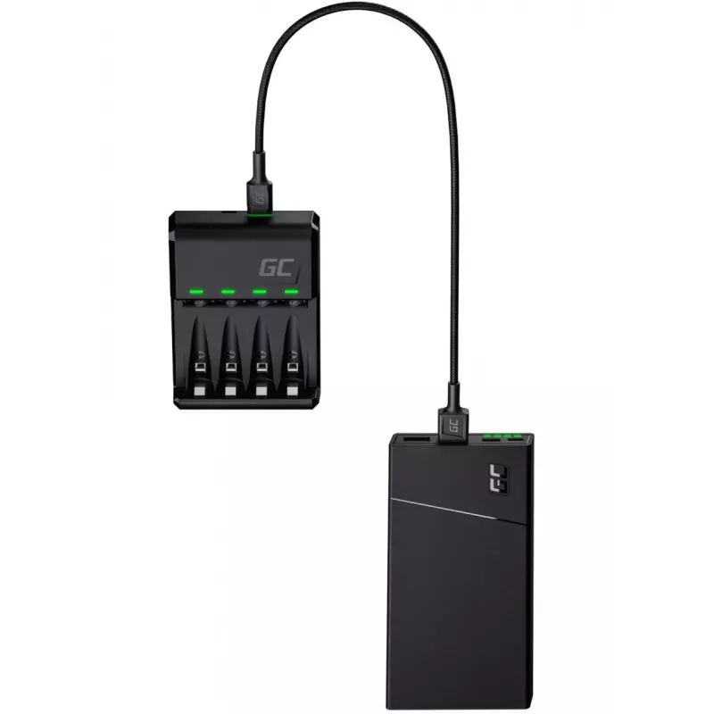 Uniwersalna ładowarka USB do akumulatorów zielony Cell GRSETGC02