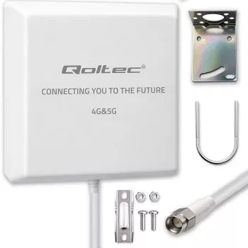 Zewnętrzna antena 4G/5G LTE QOLTEC 9 dBi ze złączem SMA i 3 m kablem
