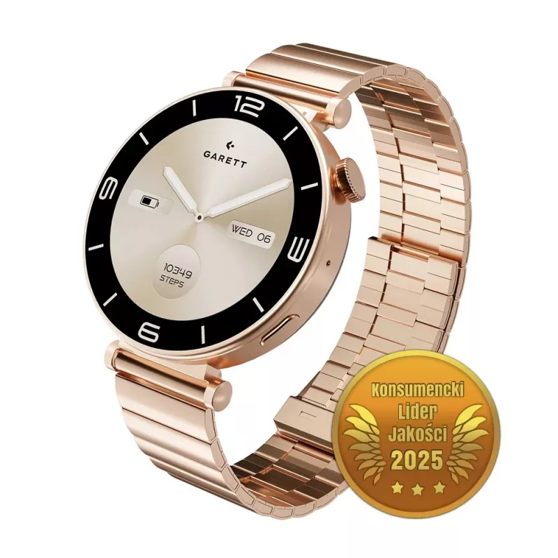 Smartwatch Garett Rose Pink Gold Steel