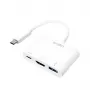 LogiLink 0.14m 2xUSB-C HDMI USB A Biały