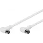 Kątowy kabel antenowy Wentronic Goobay, 100% ekranowany, biały, 1,5 m - Wtyk koncentryczny 90° Gniazdo koncentryczne 90° (67353)