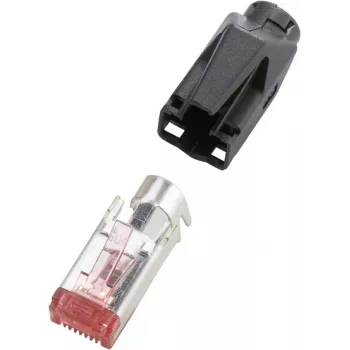 renkforce RJ45-Connector TM21 CAT 6, Shielded Plug, straight Pole: 8P8C H9561.4-10 Czarny H9561.4-10 10 szt. (H9561.4-10)
