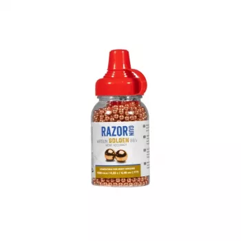 Śrut RazorGun 4,46 mm, stalowe BB, miedziane wykończenie, 1500 szt., plastikowy dozownik